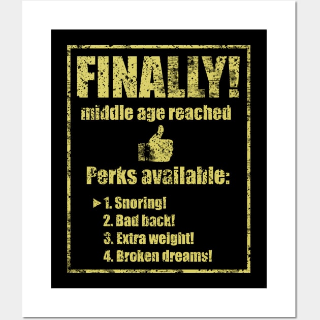 Middle Age Birthday Snoring Man Wall Art by PrintingJack